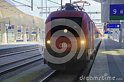 Red city train of the austrian federal railway