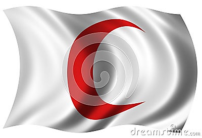Red Crescent Flag Editorial Stock Photo - Imag