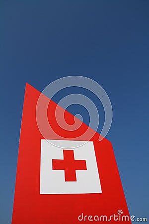 Red Cross On Blue Sky