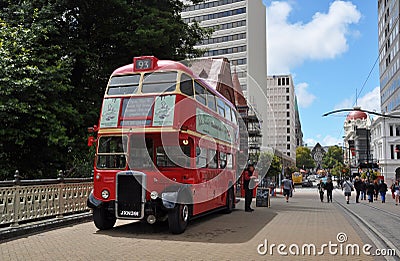 Red Double Decker Sightseeing Bus, New Zealand