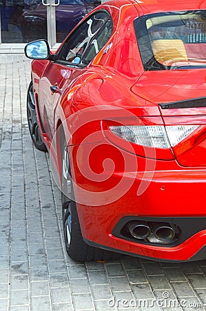 Red expensive sports car