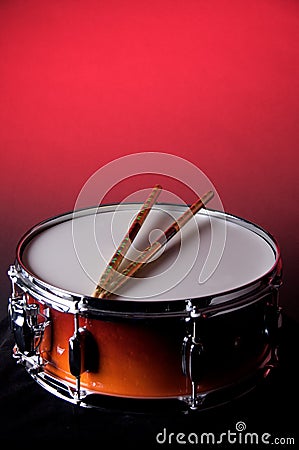 Red Fade Snare Drum and Sticks