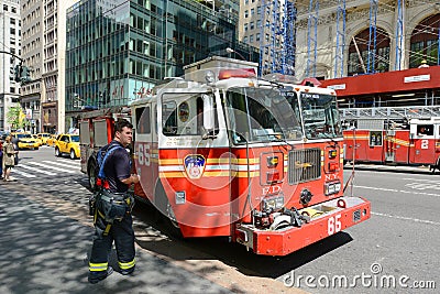 Red Fire Truck in New York City