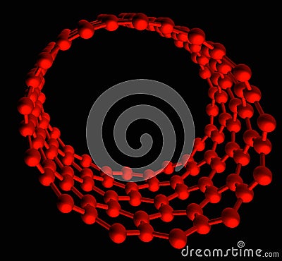 Red glossy nanotube on black