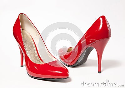 Red high heel women shoes