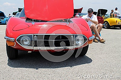 Red japanese sports car front
