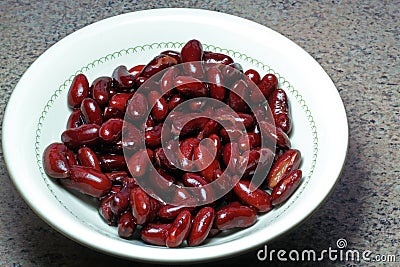 Red kidney beans in a dish.