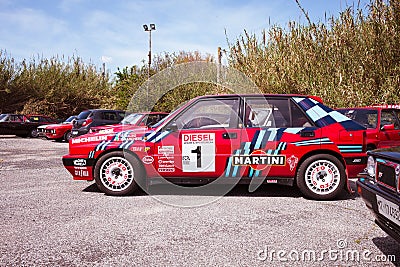 Red Lancia Delta HF Integral Martini Racing