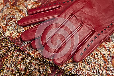 Red Leather Gloves