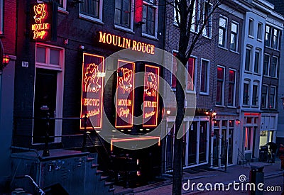 Red light district in Amsterdam