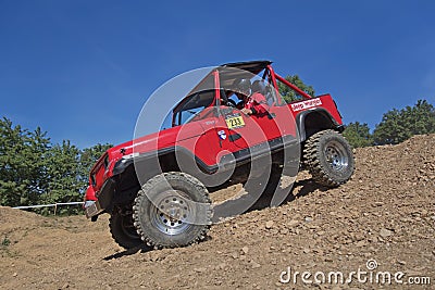 Red offroad car