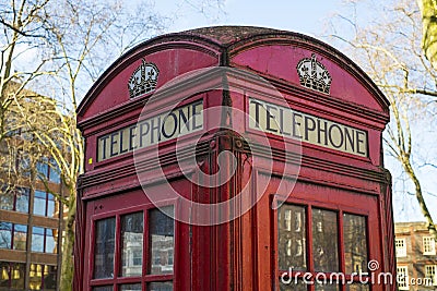 Red phone booth