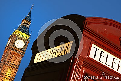 Red phone box and Big Ben