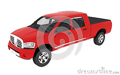 Red pickup truck