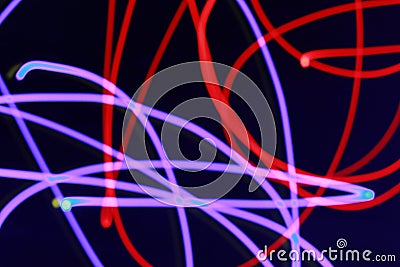 Red And Purple Glowing Strings Of Light