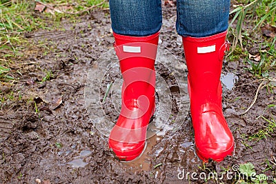 short red rain boots
