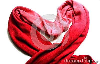 Red Scarf isolated on white