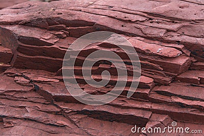 Red sedimentary Rock .Hung Shek Mun,Hong Kong