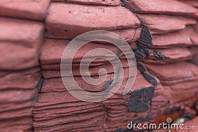 Red sedimentary Rock .Hung Shek Mun,Hong Kong