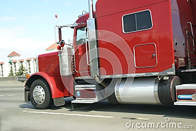 Red semi truck