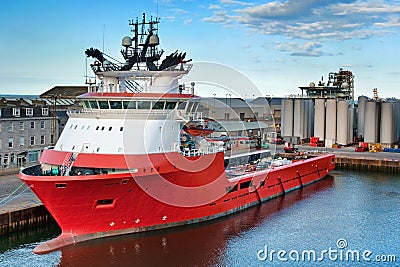 Red Ship in Port