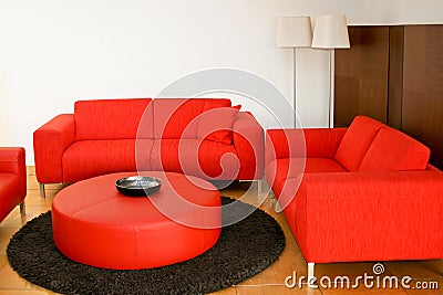 Red sofas