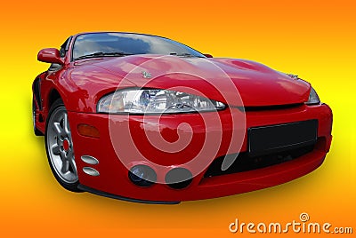 Red sport car (clipping path)