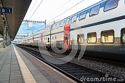 Red train from Tirano