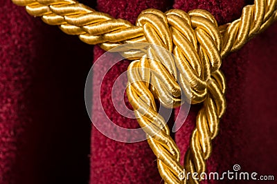 Red velvet curtain with tassel