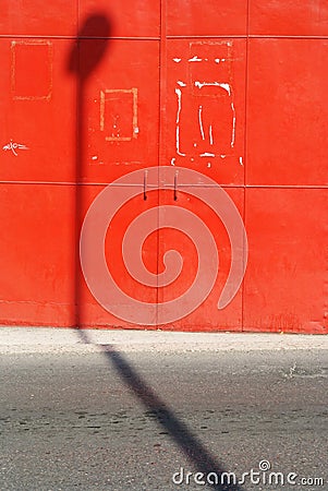 Red wall, urban space