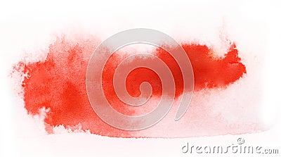 Red watercolor paint brush stroke