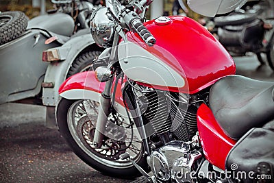 Red and white chopper