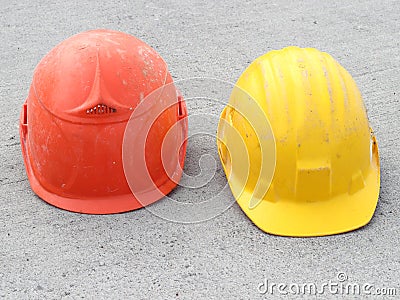 Red and yellow Hard hat