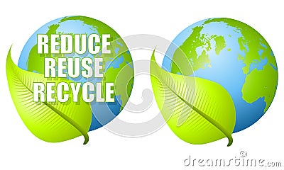 Reduce Reuse Recycle Leaf Earth Royalty Free