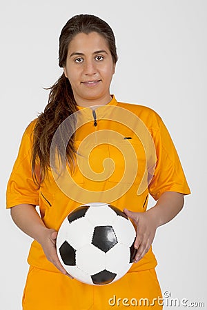 Referee with a soccer ball