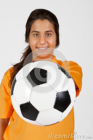 Referee with a soccer ball