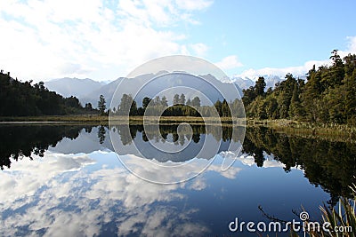 Reflection on Lake Matheson, New Zealand