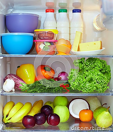 Refrigerator Full Of Healthy Food Royalty Free Stock Images - Image ...