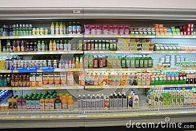 Refrigerator in supermarket
