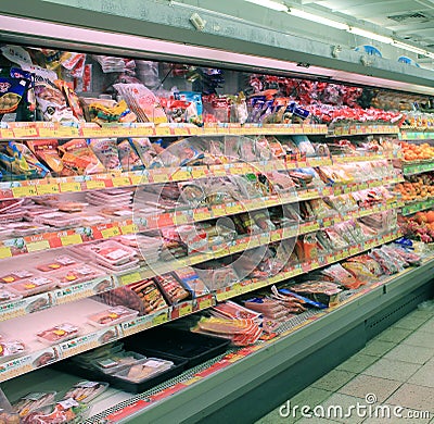 Refrigerator in supermarket