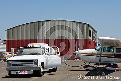 Refueling a Cessna airplane