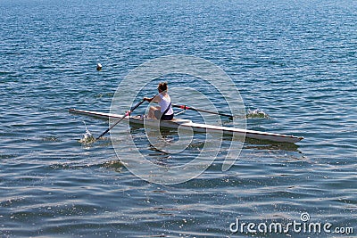 Regatta Skulls Rowing Race Girl