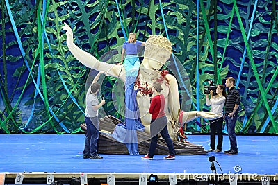 Rehearsal of the musical The Little Mermaid