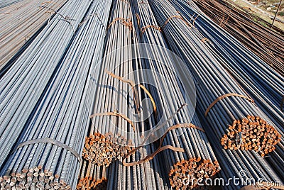 The reinforcing stell rod pile