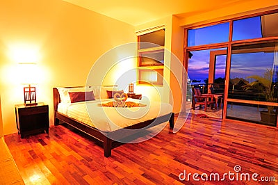 Relaxation bedroom of luxury boutique hotel