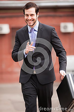 Relaxed businessman comunicating