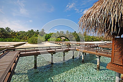 Relaxed on Overwater Villa on a Tropical Atoll Isl