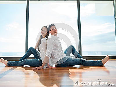 Relaxed young couple at home