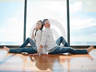 Relaxed young couple at home