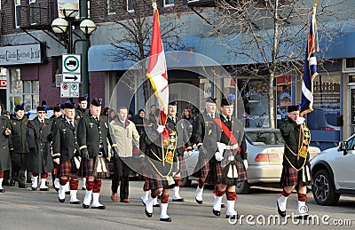 Remembrance Day parade on Tache Ave